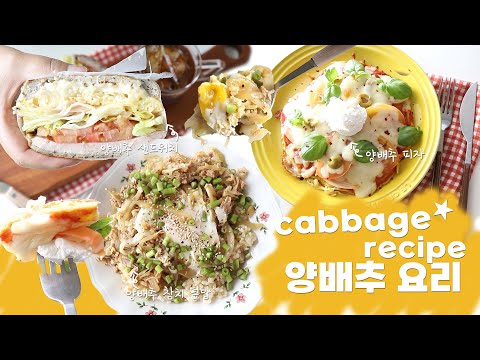 Vlog] 살빠지는 양배추 요리 😍 cabbage recipe  🥬🍕🥪간단하고 맛있는 레시피