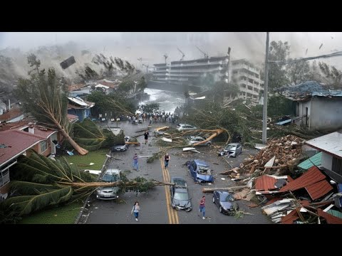 Chaos in England Today! Massive Storm Darragh Destroying Homes, Cars in Wales