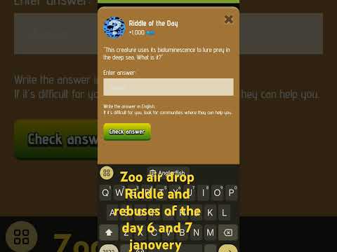 6 and 7 janovery Zoo air drop Riddle and rebuses of the day