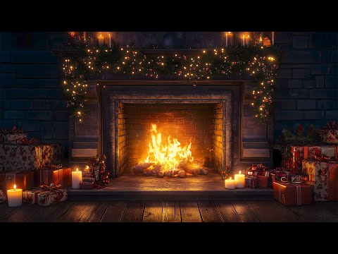 Cozy Christmas Fireplace Ambience 🔥 Relaxing Christmas Fire 🎄🎁Christmas Fireplace Background