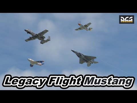 DCS World Legacy Flight  P-51 F-86 F-15 A-10 Formation Fly By  North American P-51 Mustang