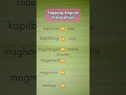 TAGALOG-ENGLISH TRANSLATION VOCABULARY #learnenglish #tagalogenglishtranslation #vocabulary