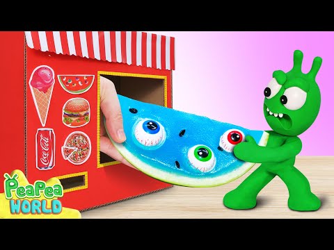 Get Yummy Watermelon From Trouble Vending Machine 🍉 Cartoon For Kids ❤️ Pea Pea World