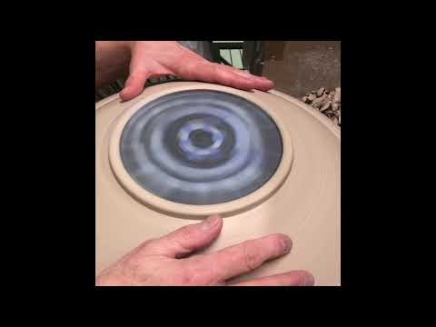 Part 1: Preparing a wheel thrown pottery bowl for a spin art sgraffito bottom.