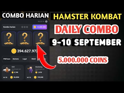 COMBO HARIAN HAMSTER KOMBAT HARI INI 9 SEPTEMBER 2024 | HAMSTER KOMBAT DAILY COMBO TODAY