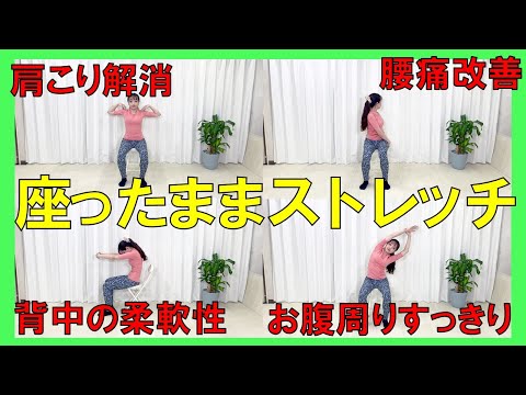 【座ったままストレッチ①】PA－9　椅子に座ったままストレッチ！肩こり、首こりなど上半身のストレッチが簡単！【肩こり解消】