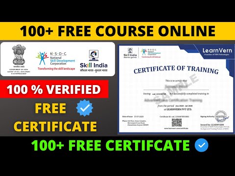 100+  FREE COURSE WITH FREE CERTIFICATE | FREE COURSE LEARNVERN FREE CERTIFICATE | NSDC ,SKILL INDIA