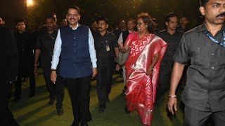 CM Devendra Fadnavis at Aslam Shaikh's son Haider Ali's wedding reception.