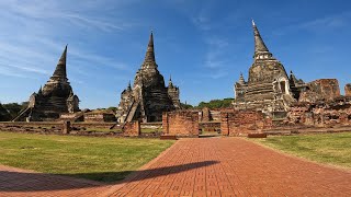 Ayutthaya Wat Phra Si Sanphet - walking around the beautiful temple UNESCO World Heritage Sites POV