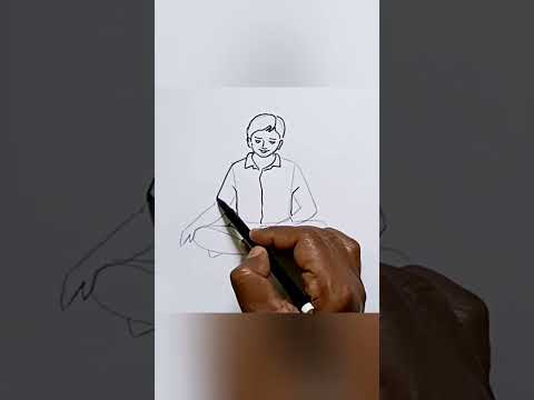 How to draw a boy reading a book/#artwithartistmiltondanda/#youtubeshorts/#shorts