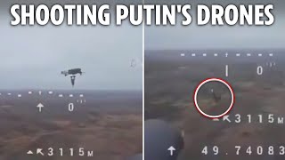 Watch Ukraine's newest drones use built-in SHOTGUNS to down Russian targets one by one