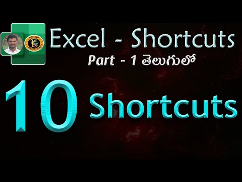 Excel Shortcuts Part 1 in Telugu || MS EXCEL || By K. Ramesh