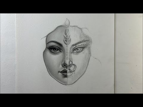 Maa Durga Pencil Sketch