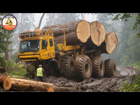 Risky Logging Trucks: Dangerous Trails and Heart-Stopping Rescues #68