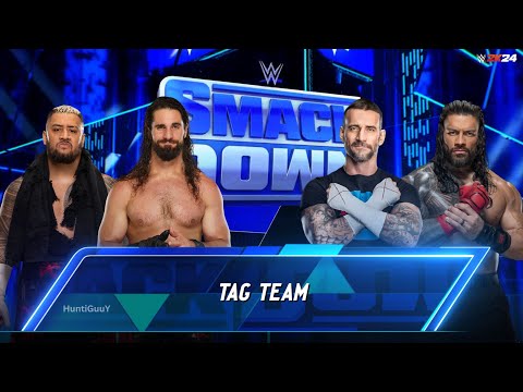 Seth Rollins & Solo Sikoa vs. CM Punk & Roman Reigns WWE Smackdown Tag Team - FULL MATCH