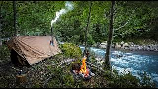 Hot Tent Camping by the River - Catch & Cook