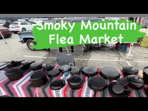 Shopping for Antiques at Traders Paradise Flea Market in the Smoky Mountains Rare Cast Iron Cookware