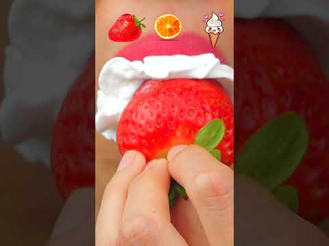 Red food mukbang asmr eating show shorts strawberry #shortsvideo #mukbang #redfood