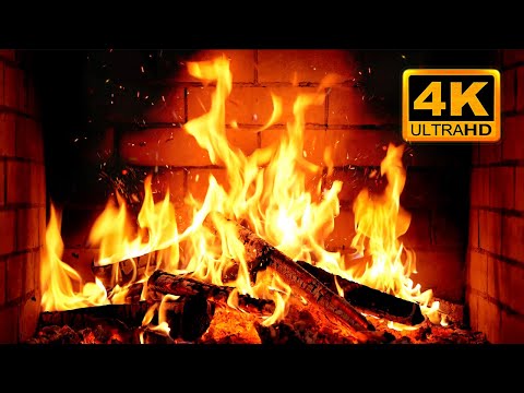 🔥 Fireplace 4K UHD! Fireplace with Crackling Fire Sounds. Fireplace Ambience