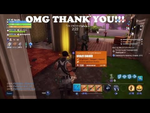 (HE WAS SO HAPPY)giving someone a 130 Gravedigger  - Fortnite Save The World