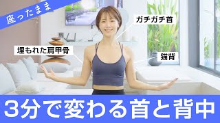 【3分だけ】座ったままガチガチ背中と首を根本からゴリッとほぐすストレッチ