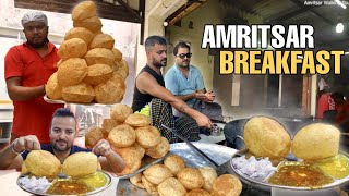 Desi Ghee Poori Cholley, Lassi & Halwa | Breakfast in Amritsar | Amritsar Street Food