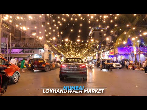 4K Drive in Mumbai’s Vibrant Night Market | Lokhandwala Market