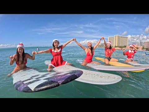 Yuko's Waikiki Christmas Surf (Dec 25, 2022)   4K