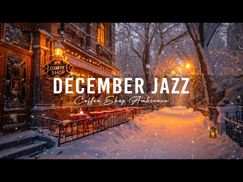 December Jazz for Studying, Working and Relaxing - Snowy Outdoor Cafe and Smooth Jazz Music