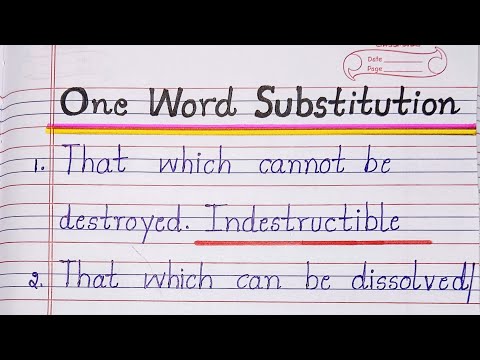 One Word Substitution