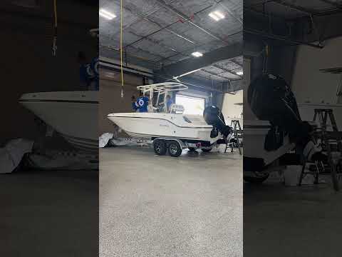 Unwrapping a new Bayliner T22CC 🔥 #Shorts #Boats