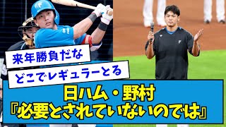 【苦悩】日ハム・野村佑希『自分が必要とされていないのでは…』【なんJ反応】