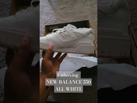 unboxing new New balance 550s in all white. #newbalance #sneakerunboxing #unboxing #Tryon