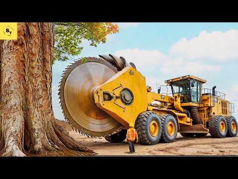 Extreme Dangerous Fastest Big Chainsaw Cutting Tree Machines | Monster Stump Removal Excavator #655