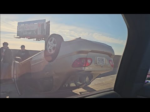 Car Flipped Upside-down Near Folsom Blvd Sacramento, California