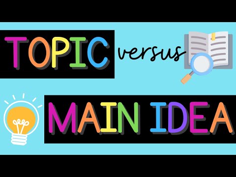 Topic versus Main Idea