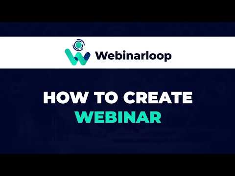 How to create a Webinar