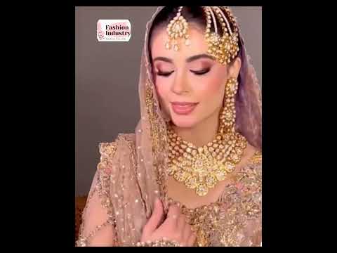 Gorgeous bridal dress with makeup and jewellery 😍