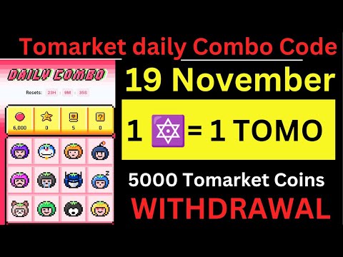 Tomarket daily Combo Code Solve || Date 1 9/11/24 daily Combo Code || 1 Tomarket Star= 1$ On Airdrop