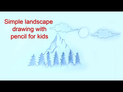 How to draw simple landscape Step by Step for kids | Pencil Drawing | Creative Paradise