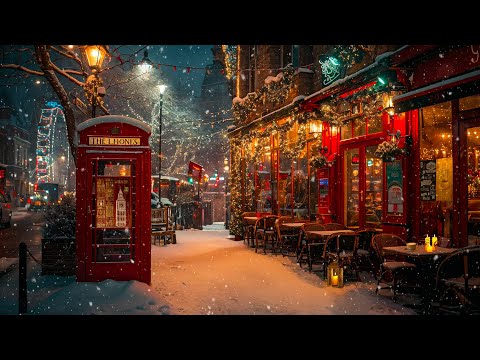 London Winter Coffee Shop Ambience ☕ Soft Jazz Piano Music for studying, working, and focusing ❄️