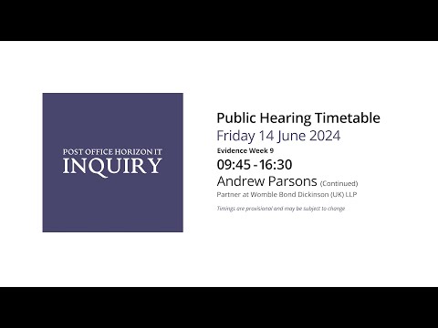 Andrew Parsons- Day 151 AM (14 June 2024) - Post Office Horizon IT Inquiry