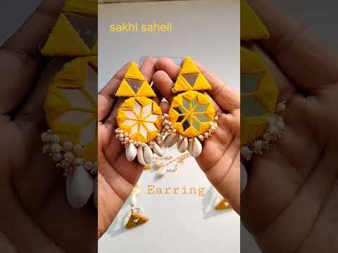 Earrings,haldi jewellery, mirror work, handmade #shortvideo #shortsfeed #shorts #shortsviral