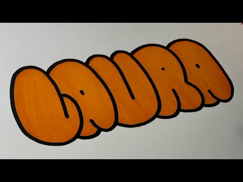 HOW TO DRAW BUBBLE LETTERS ☁️ LAURA 🖊 #art