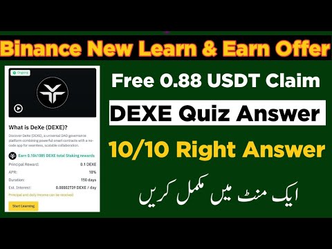 Binance Learn and Earn Quiz Answer today | DEXE Quiz Answer Today | 10/10 Right Answer