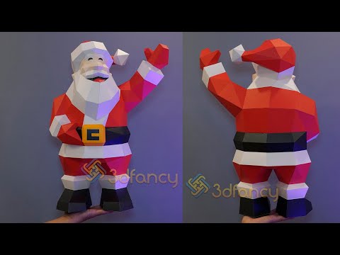 Video tutorial Santa Claus Papercraft for Christmas Decoration, Low Poly Santa Claus | Step by step