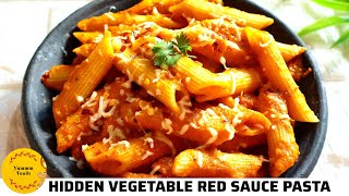 No Veggies, Veggie Red Sauce Pasta | Hidden Vegetable Pasta | Red Sauce Pasta 🥣💫