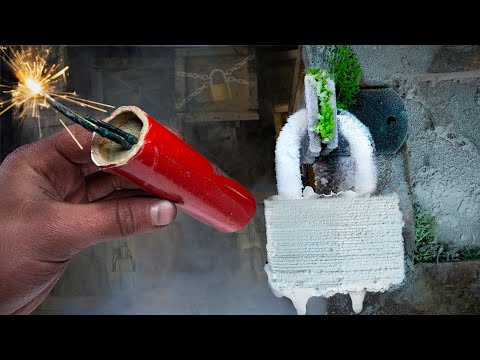 Explosive test: Firecrackers vs Lock frozen in Liquid Nitrogen | 5 ways to destroy