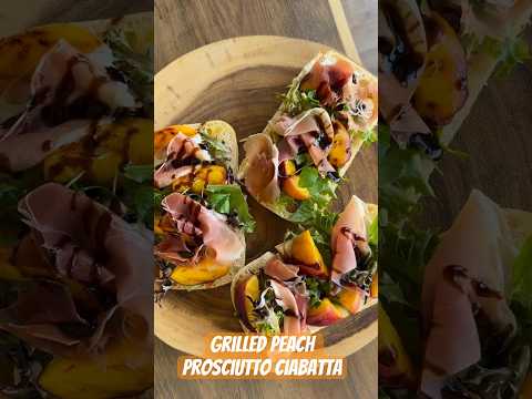 意式蜜桃風乾火腿拖鞋包 🍑Grilled Peach Prosciutto Ciabatta #opensandwich #italianfood