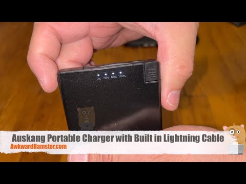 Auskang Portable Charger with Built in Lightning Cable